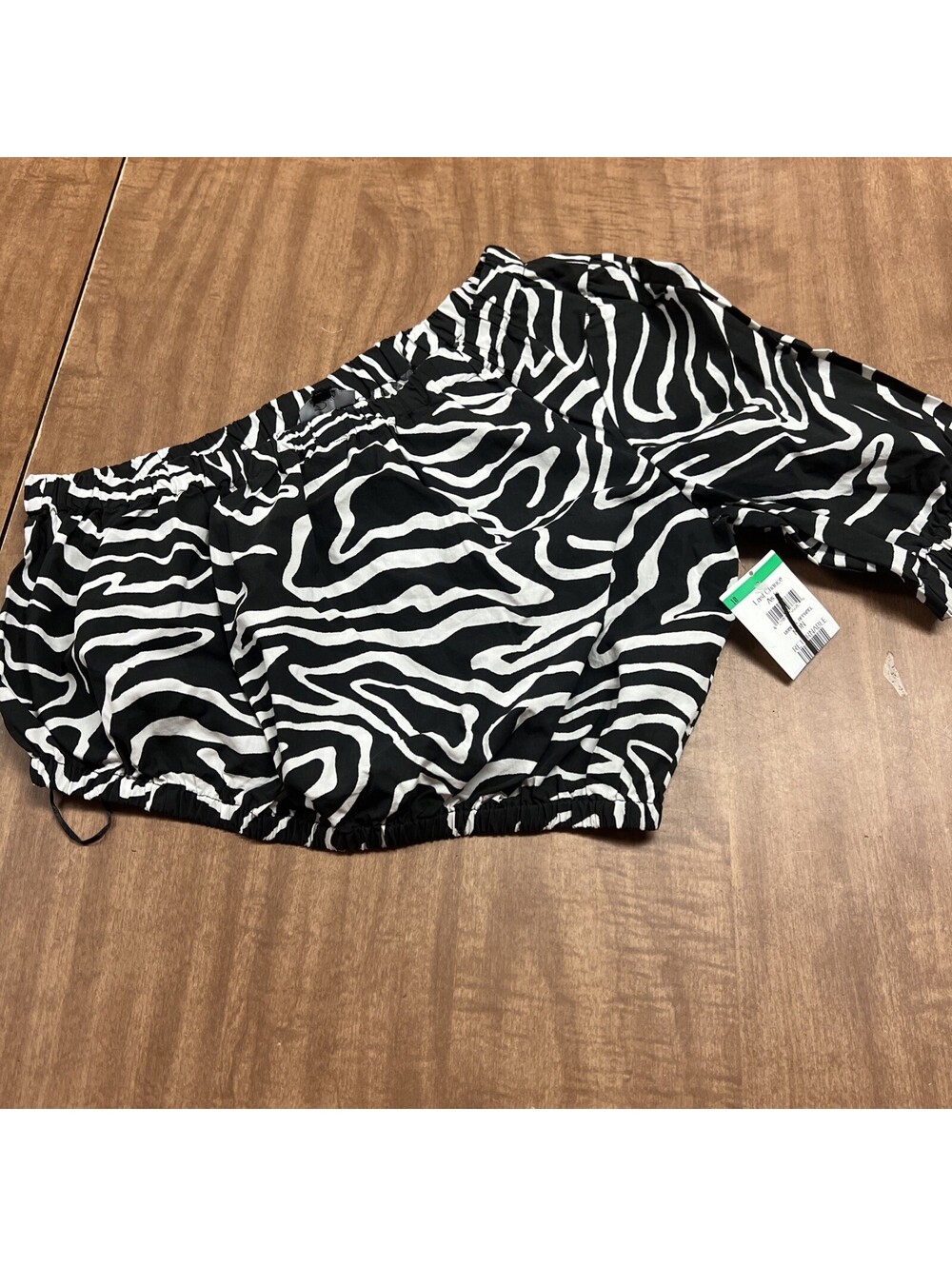 Rails one shoulder crop top Animal Black White